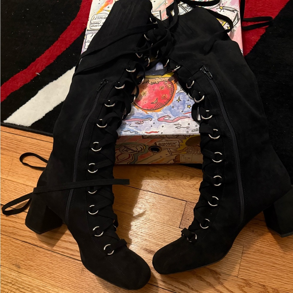 Marc Fisher Midnight Lace-Up Boots